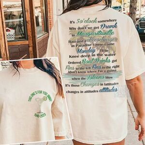 Jimmy Buffett Memorial Parrothead For Life 2 Sided Music Fan T-Shirt